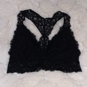 F21 black lace bralette